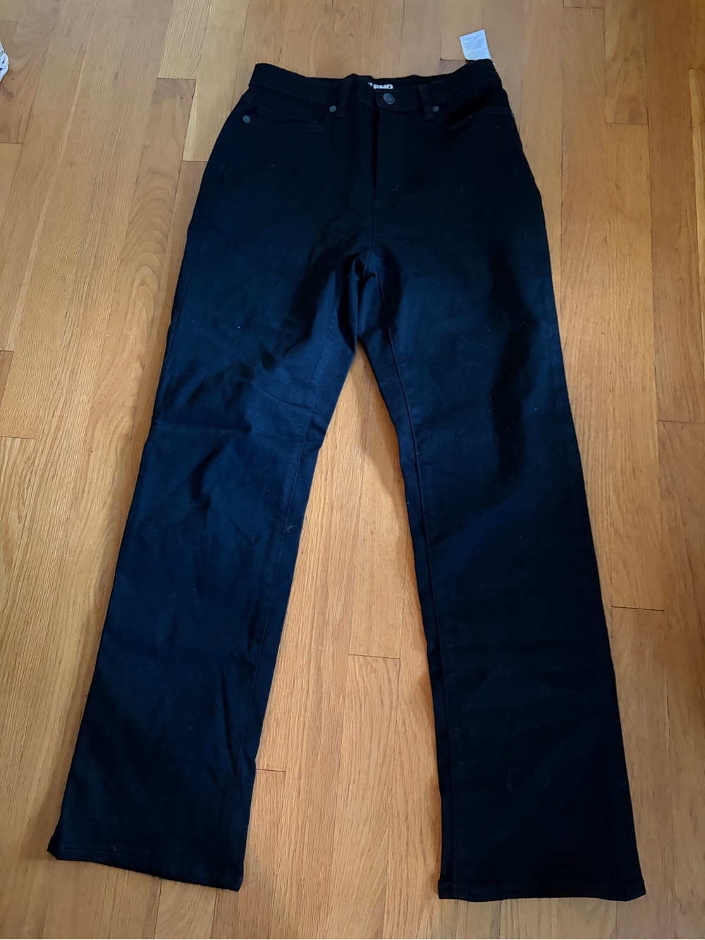 Lands' End Black Straight Leg Jeans Womens 6 Stretch Denim 62830